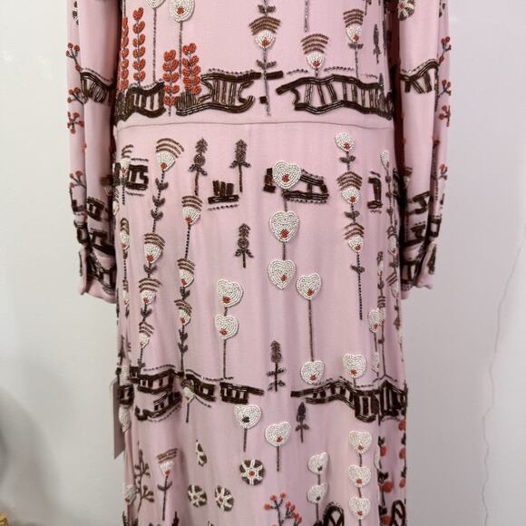Valentino Runway Collector Dress 38 NWT Beaded Embroidered Silk Pink $15k Rare - Picture 12 of 16